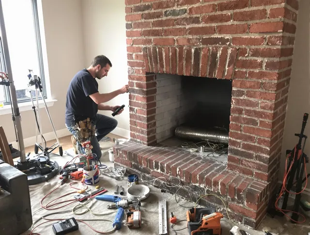 Boca Raton Chimney Sweep specialist finalizing chimney liner service in Boca Raton, FL