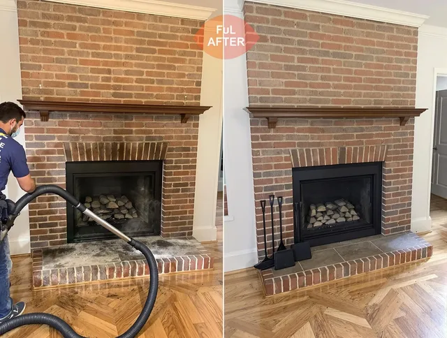 Boca Raton Chimney Sweep carefully sanitizing a fireplace in Boca Raton, FL