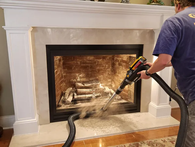 Fireplace cleaning performed by Boca Raton Chimney Sweep in Boca Raton, FL