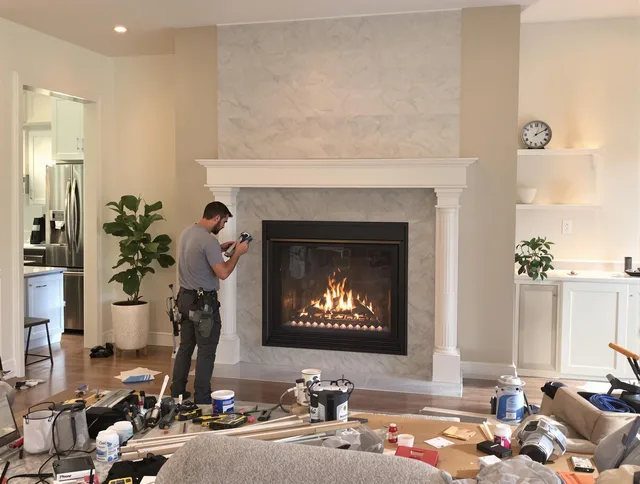 Newly installed fireplace by Boca Raton Chimney Sweep in Boca Raton, FL
